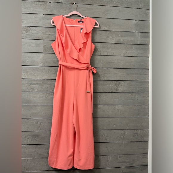 SWEET NWT Tommy Hilfiger Sleeveless Ruffled Jumpsuit Sz 14 - Picture 3 of 8